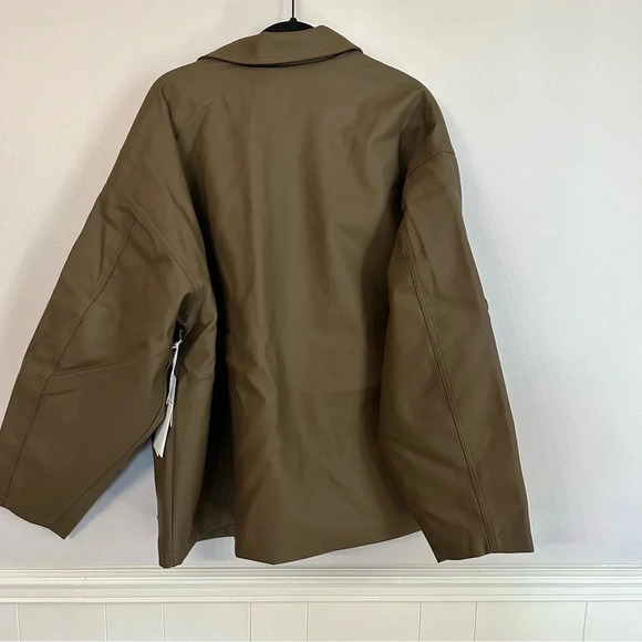 Good American Faux Leather Chore Zipper Front Collared Jacket Size 4, XL NWT - Picture 14 of 14